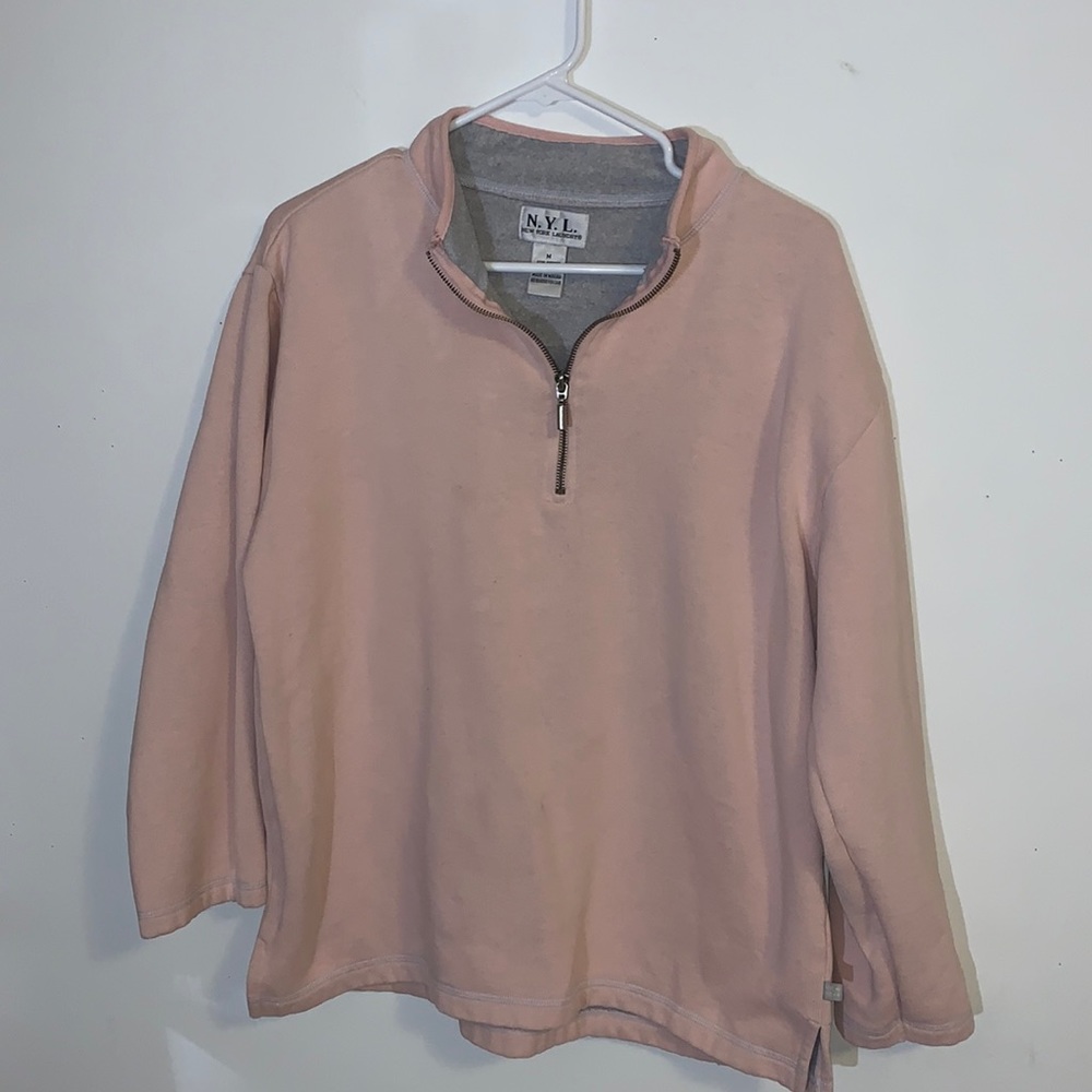 Baby pink half zip sweatshirt